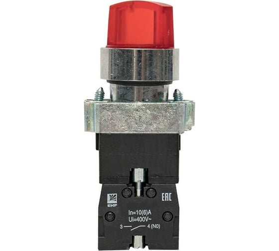 Переключатель EKF BD33 3P c красной подсветкой 24В NO PROxima xb2-bk33-r-24