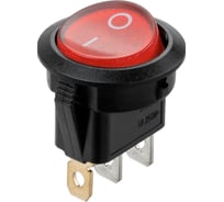 Клавишный круглый переключатель TDM ELECTRIC MIRS-101-3-R красный, с подсветкой, 2 положения 1з SQ0703-0041