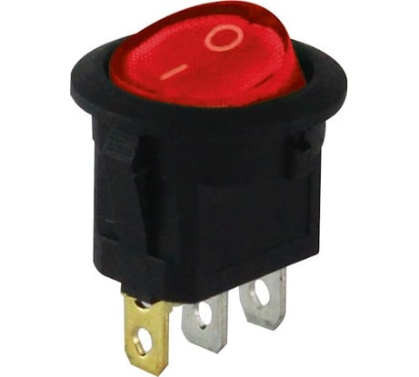 Клавишный круглый переключатель TDM MIRS-101-3-R красный, с подсветкой, 2 положения 1з SQ0703-0041