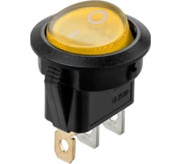 Клавишный круглый переключатель TDM ELECTRIC MIRS-101-3-Y желтый, с подсветкой, 2 положения 1з SQ0703-0042