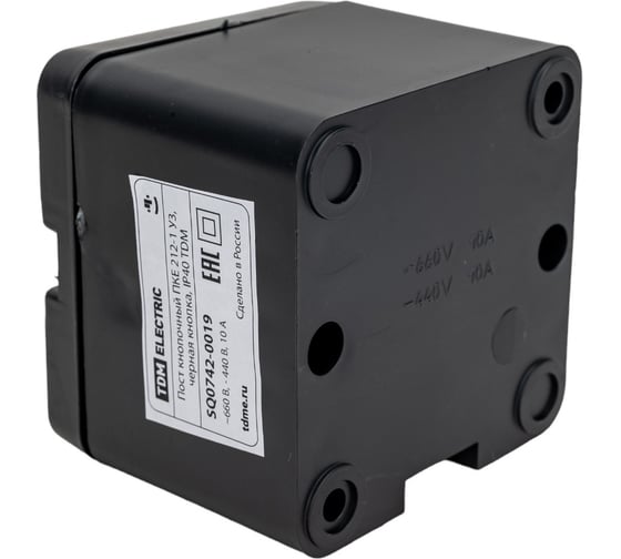 Кнопочный пост ПКЕ TDM ELECTRIC 212-1 У3, черная кнопка, IP40 SQ0742-0019
