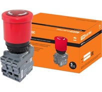 Грибовидная кнопка TDM ELECTRIC MPET4-10R (возврат поворотом; в сборе; диаметр 40 мм; 1з+1р; красная) SQ0747-0030