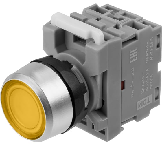 Кнопка TDM ELECTRIC MP1-21Y(LED) (в сборе; диаметр 22 мм; 24В; 1з+1р; желтая) SQ0747-0019