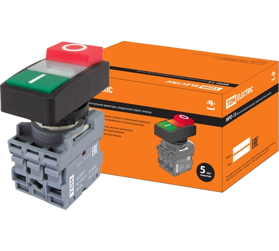 Двойная кнопка TDM MPD13-11С LED (диаметр 22 мм; 24В; I/O) SQ0747-0042