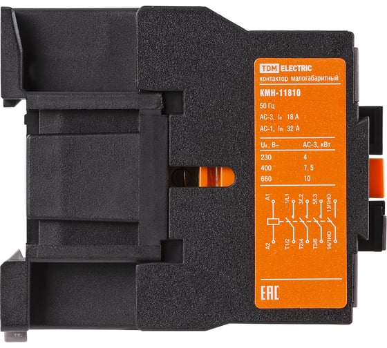Контактор TDM ELECTRIC КМН-11810 (18А; 230В/АС3; 1НО) SQ0708-0010