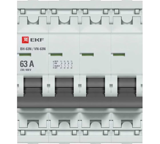 Выключатель нагрузки EKF 4P 63А ВН-63N PROxima S63463