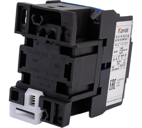 Магнитный пускатель KAYAL KLC1-D1201, 12А, катушка управления 380В UCD12A380V