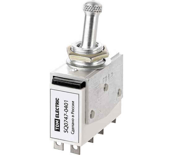 Выключатель-тумблер TDM ELECTRIC тв1-2 2p 250 в 5 а (8c) on-off с фиксацией (2з+2р) SQ0747-0401