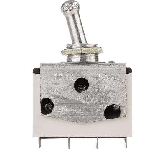 Выключатель-тумблер TDM ELECTRIC тв1-4 2p 250 в 5 а (8c) on-off с фиксацией (4з) SQ0747-0402
