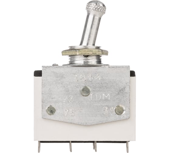 Выключатель-тумблер TDM ELECTRIC тв1-4 2p 250 в 5 а (8c) on-off с фиксацией (4з) SQ0747-0402
