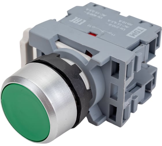 Кнопка TDM mp1-20g в сборе d22мм 1з+1р зеленая SQ0747-0002
