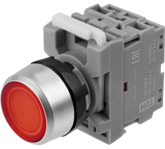 Кнопка TDM ELECTRIC mp1-21r(led) в сборе d22мм/220в 1з+1р красная SQ0747-0013