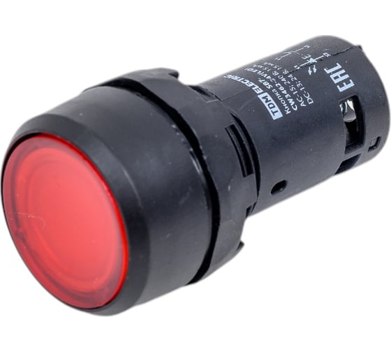 Кнопка TDM sb7-cw3462-24v(led) d22мм, 1р красная SQ0746-0028