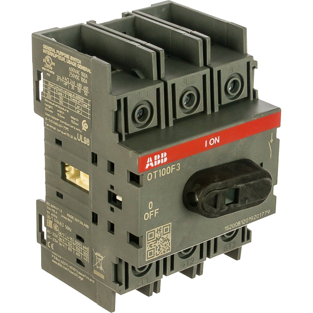 Рубильник ABB 3п OT100 F3 100A 1SCA105004R1001 - выгодная цена, отзывы ...