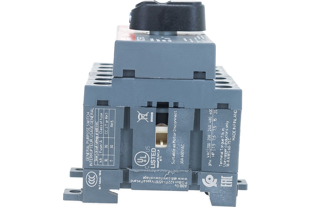Как устроен реверсивный рубильник abb ot25 f3c 25a