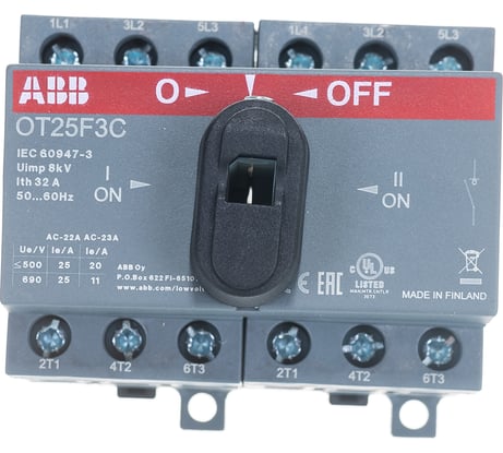 Реверсивный рубильник ABB OT25 F3C 25A 1SCA104863R1001