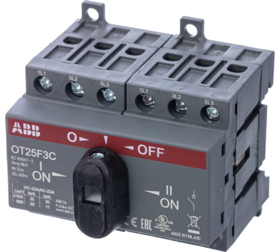 Реверсивный рубильник ABB OT25 F3C 25A 1SCA104863R1001