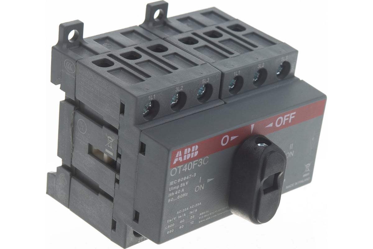 Реверсивный рубильник ABB OT40 F3C 40A 23A AC23 1SCA104913R1001