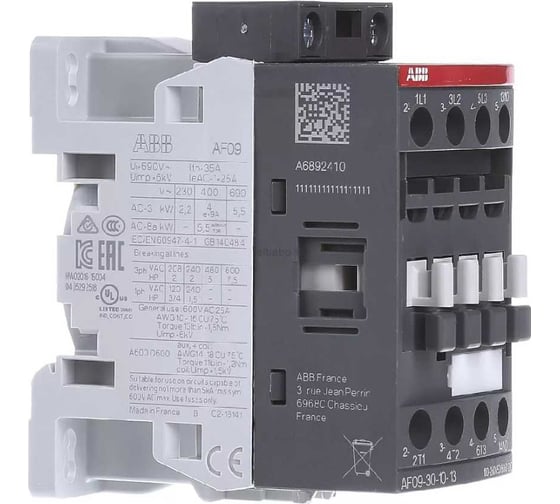 Контактор AF09-30-10-13 9А 100-250B AC/DC ABB 1SBL137001R1310