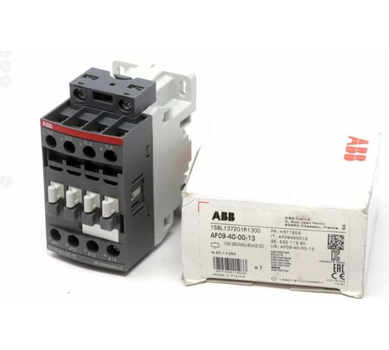 Контактор AF09-30-10-13 9А 100-250B AC/DC ABB 1SBL137001R1310