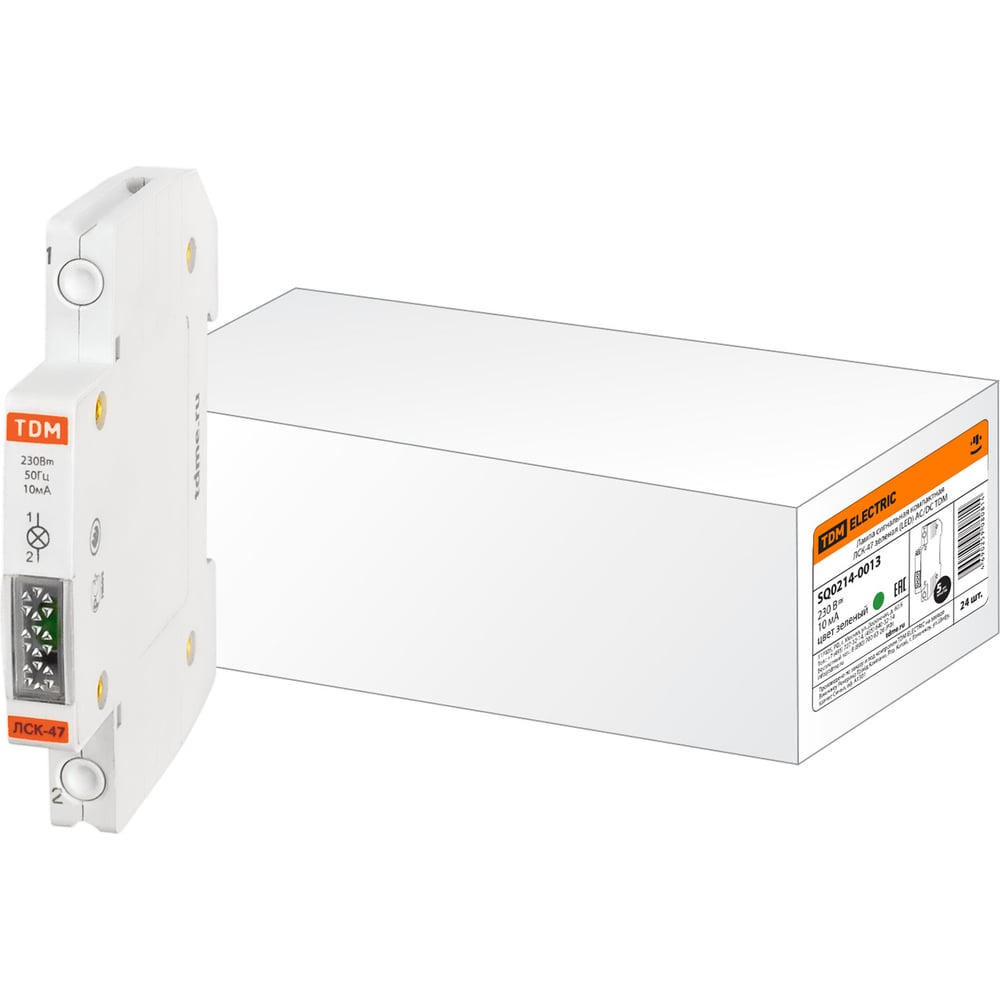 Компактная сигнальная лампа зеленая TDM ЛСК-47 LED AC/DC SQ0214-0013 ...