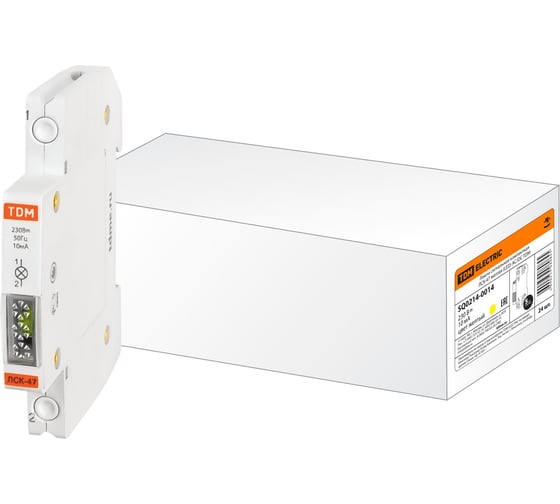 Компактная сигнальная лампа желтая TDM ЛСК-47 LED AC/DC SQ0214-0014 1