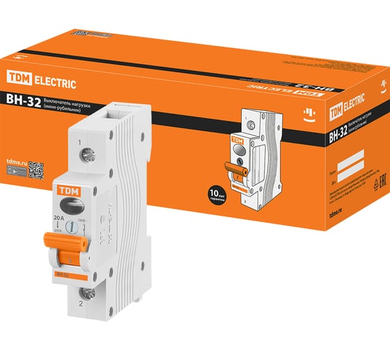 Выключатель нагрузки мини-рубильник TDM ELECTRIC ВН-32 1P 20A SQ0211-0002