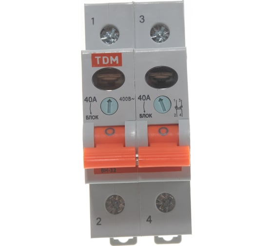 Выключатель нагрузки мини-рубильник TDM ВН-32 2P 40A SQ0211-0015