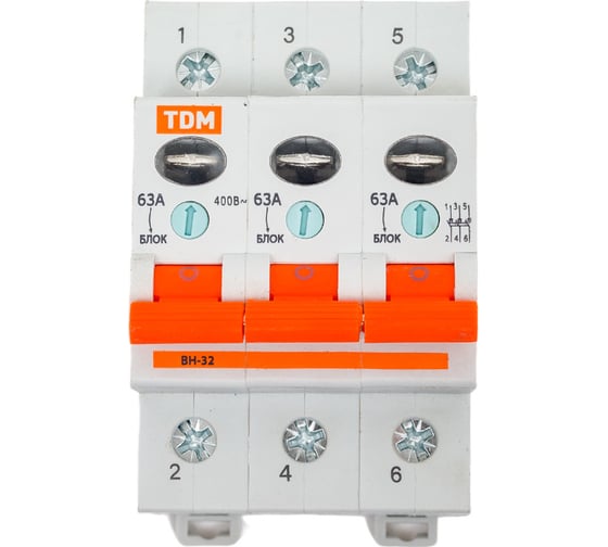 Выключатель нагрузки мини-рубильник TDM ВН-32 3P 63A SQ0211-0027