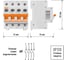 Выключатель нагрузки (мини-рубильник) ВН-32 TDM ELECTRIC 4P 16A SQ0211-0031 4