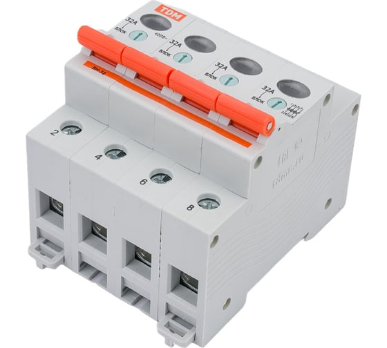 Выключатель нагрузки мини-рубильник TDM ELECTRIC ВН-32 4P 32A SQ0211-0034 1