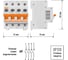 Выключатель нагрузки (мини-рубильник) ВН-32 TDM ELECTRIC 4P 50A SQ0211-0036 4