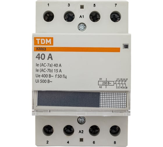 Модульный контактор TDM ELECTRIC КМ63/4-40 SQ0213-0014