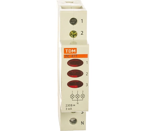 Индикатор фаз TDM ЛС-47Т LED AC/DC SQ0214-0015