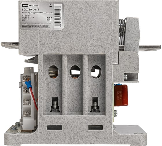 Вакуумный контактор TDM ELECTRIC квт-1,14-2,5/250, 220в ac/dc, 4но+3нз SQ0759-0014