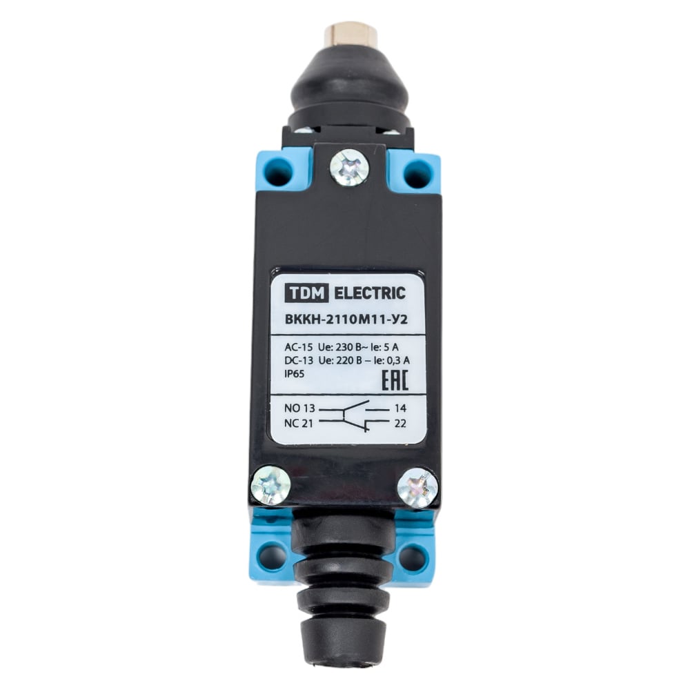 Концевой выключатель TDM вккн-2110м11-у2 кнопочный толкатель 5а 1з+1р ...