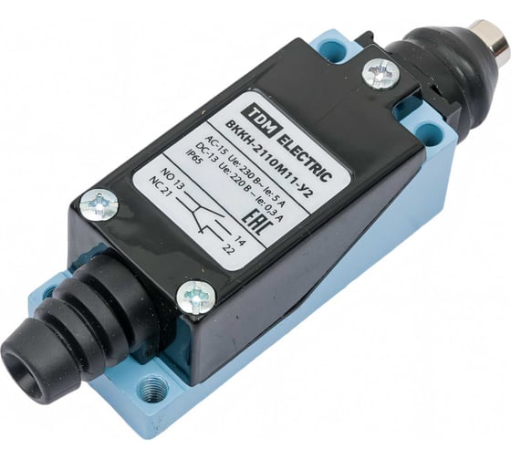 Концевой выключатель TDM вккн-2110м11-у2 кнопочный толкатель 5а 1з+1р ip65 SQ0732-0028