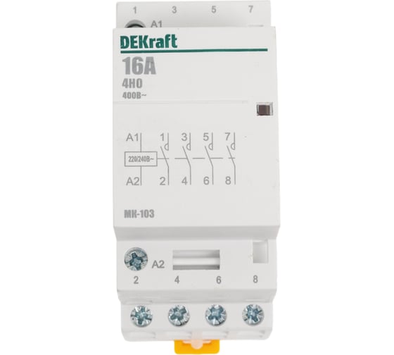 Контактор модульный DEKraft МК-103 4НО, 16 А, 230 В 18053DEK 1