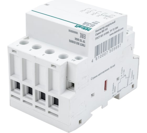 Модульный контактор DEKraft МК103 4НО 63А 230В1113418 18088DEK
