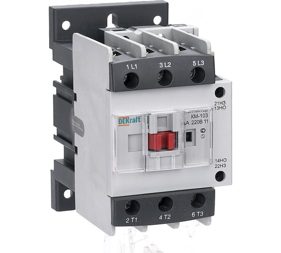 Контактор КМ-103, 40 А, 220 В, АС3, 1НО+1НЗ Dekraft 22128DEK