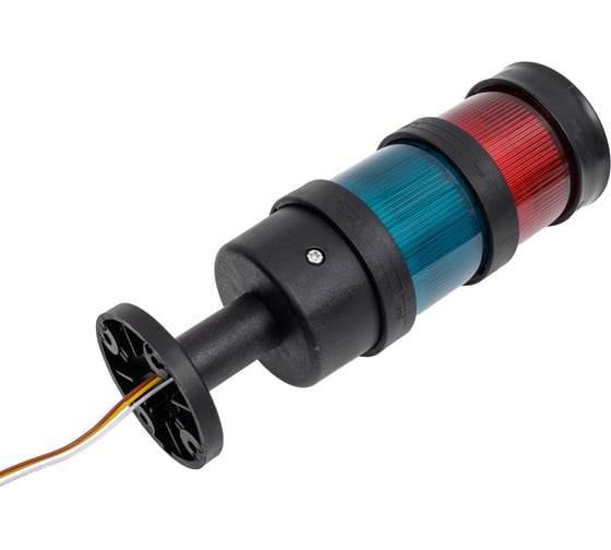 Светосигнальная колонна INNOCONT d=70мм, светодиод, стойка 55мм, основание d=70мм, постоянное свечение, без зуммера, цвет: красный, зеленый, 220VAC, IP65, кабель 0,5м TL70-220-RG-55 1