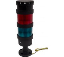 Светосигнальная колонна INNOCONT d=70мм, светодиод, стойка 55мм, основание d=70мм, постоянное свечение, зуммер, цвет: красный, зеленый, 220VAC, IP65, кабель 0,5м TL70B-220-RG-55