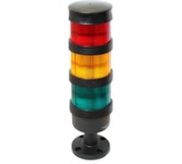 Светосигнальная колонна INNOCONT d=70мм, светодиод, стойка 55мм, основание d=70мм, постоянное свечение, без зуммера, цвет: красный, желтый, зеленый, 220VAC, IP65, кабель 0,5м TL70-220-RYG-55