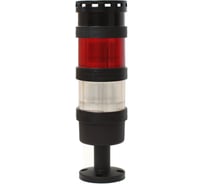Светосигнальная колонна INNOCONT d=70мм, светодиод, стойка 55мм, основание d=70мм, постоянное свечение, с зуммером, цвет: красный, белый, 24VDC, IP65, кабель 0,5м TL70B-024-RW-55