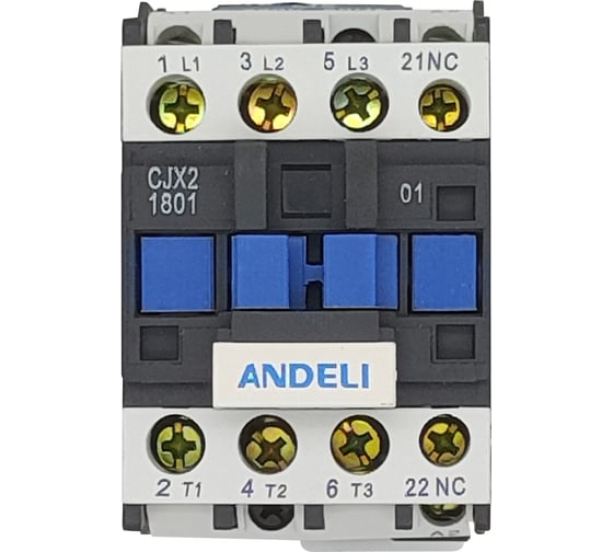 Контактор ANDELI CJX2-d1801 18A 220В/AC3 1нз 50Гц ADL08-005
