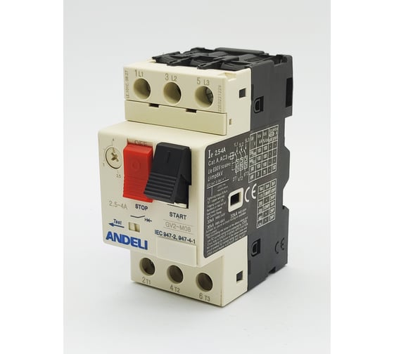 Пускатель ANDELI gv2-m08 2.5а~4a кнопочный () ADL06-607