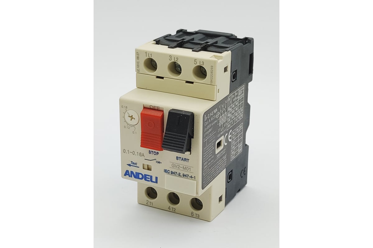 Пускатель ANDELI gv2-m01 0.1a~0.16a кнопочный () ADL06-600 - выгодная ...