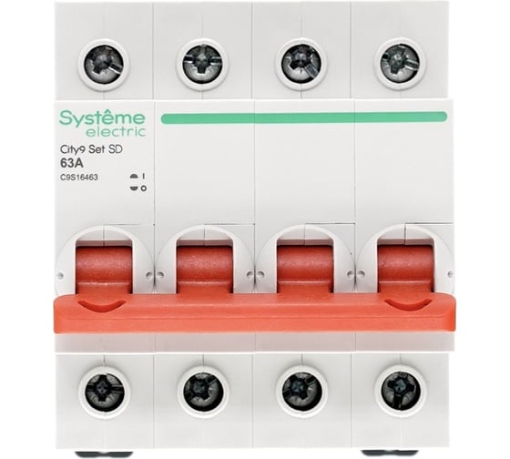 Выключатель нагрузки Systeme Electric City9 set вн 4p 63а 400в (ранее EZ9S16463) C9S16463
