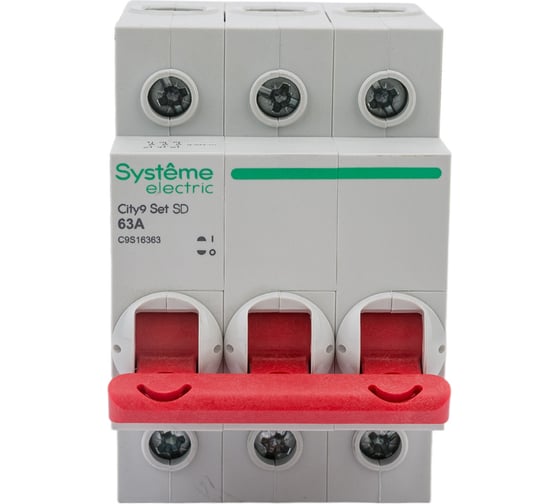 Выключатель нагрузки Systeme Electric City9 set вн 3p 63а 400в (ранее EZ9S16363) C9S16363