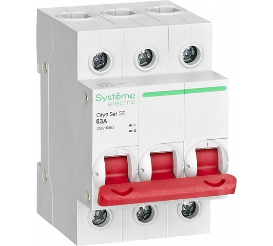 Выключатель нагрузки Systeme Electric City9 set вн 3p 63а 400в C9S16363 26626427